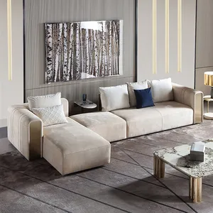 luxury homey villa furniture sectional 1+2+3 seater fabric velvet sectional sofa customized leather sofa