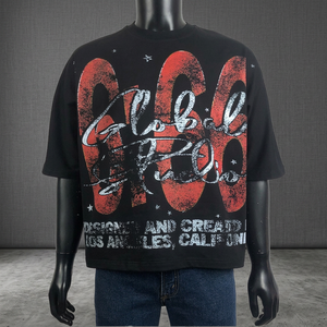 Camiseta Corta de Algodón Grueso de 250 g/m² para Hombre OATH BIRD, Corte Holgado, Impresión DTG, Transpirable, Antipilling, Hombros Caídos - Product Image 3