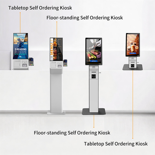 2026 New Customized 21.5 Inch Restaurant Self-Order Touch Screen Kiosk with Integrated POS Payment System
