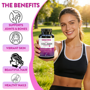 Capsule <span class=keywords><strong>di</strong></span> <span class=keywords><strong>Collagene</strong></span> Multiplo OEM con Etichetta Privata, Peptidi Marini, Acido Ialuronico, Vitamina C, 180 Capsule, <span class=keywords><strong>Integratori</strong></span> <span class=keywords><strong>di</strong></span> <span class=keywords><strong>Collagene</strong></span> per lo Sbiancamento - Product Image 5