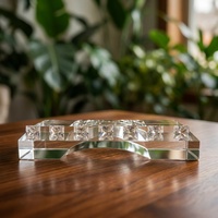 Plaques en cristal K9 ambre personnalisées, gravées au laser, étanches, design pont unique, récompenses sur piédestal, directement de l'usine, pour entreprises