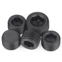 Bouchon à douille hexagonale noire en acier au carbone #45 raccord de tuyau hexagonal bouchon à tête fraisée 3/4 "NPT bouchon d'huile mâle
