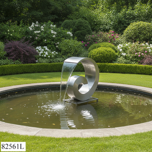 Fontaine <span class=keywords><strong>cascade</strong></span> en acier inoxydable Art Déco pour extérieur, parc, jardin, ornement aquatique, couleur et design personnalisés - Product Image 2