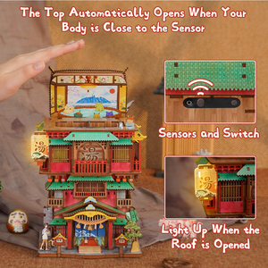 Tonecheer Trade Only Onsen Saga, maison de poupée en bois 3D à monter soi-même, thème Onsen japonais, pour magasin de cadeaux, décoration de la maison, boutique de jouets - Product Image 4
