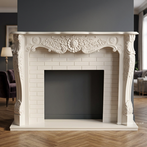 Muebles pintados de estilo europeo, chimenea, blanco - Product Image 3