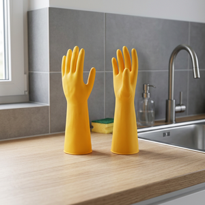 Gants en caoutchouc latex durables, réutilisables, imperméables, antidérapants, sans poudre, pour la cuisine et la vaisselle, 30-110g, 30cm - Product Image 3