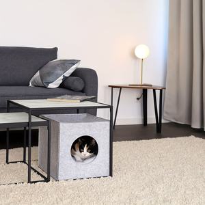 Casa para Mascotas de Lujo, Cómoda, para Perros y Gatos, Interior, Cálida, Plegable, Desmontable, con Botones a Presión, Tela de Fieltro Sostenible, Venta al Por Mayor del Fabricante - Product Image 5