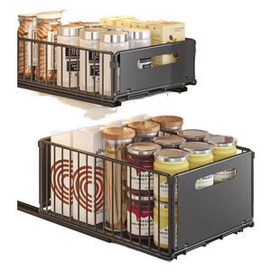 Organizador Extraíble para Fregadero de Cocina Moderno con Cesta Metálica de Dos Niveles para Utensilios de Limpieza y Vajilla, Diseño Sostenible - Product Image 2