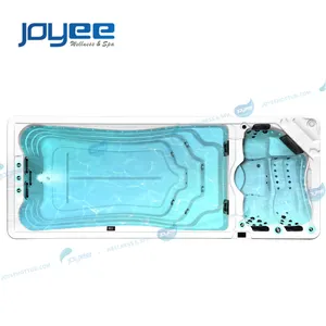 JOYEE Popular Dual Zone Endless Long Hydro Pool and Swim Spa 8 Person Acrylic Balboa Inground Swimming Pool for Sale