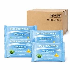 Toallitas Húmedas Corporales de Aloe Vera <span class=keywords><strong>para</strong></span> Higiene Personal <span class=keywords><strong>para</strong></span> Adultos, 8 x 12 Pulgadas - Product Image 3
