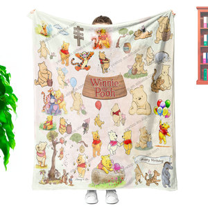 Coperta Morbida in Flanella con Stampa Personalizzata all'Ingrosso, Etichette Gratuite, Motivo Cartone Animato Orso <span class=keywords><strong>Pooh</strong></span>, per Divano - Product Image 6