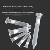 Seringue de distribution industrielle de type japonais transparente avec piston pour distributeur de colle liquide de 5cc, 10cc, 30cc, 50cc, 70cc