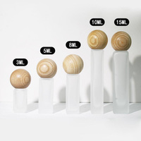 Botellas de Vidrio Esmerilado Vacías de 3 ml, 5 ml, 8 ml, 10 ml, 15 ml, 20 ml, 30 ml para Perfume, Aceite Esencial, con Tapa de Madera