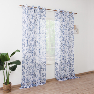 Vente <span class=keywords><strong>en</strong></span> gros Rideaux et cantonnières <span class=keywords><strong>en</strong></span> papier transparent à motifs de feuilles d'<span class=keywords><strong>organza</strong></span> imprimés numériquement pour la maison, le salon et les fenêtres - Product Image 2
