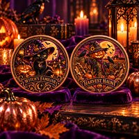 Pièce de monnaie artisanale en cuivre pur 999 de 1 oz, motif citrouille d'Halloween, impression UV 3D en relief, objet de collection, souvenir commémoratif, cadeau