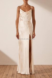 Đầm ngủ dài bằng satin lụa không tay, đồ ngủ gợi cảm bằng ren satin, đầm cưới satin cho nữ, đầm muslim bằng satin - Product Image 4