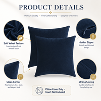 Housse de coussin carrée en velours OEM ODM, couleur unie