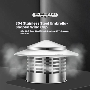 Capot de <span class=keywords><strong>cheminée</strong></span> parapluie en acier inoxydable 304 personnalisable, directement de l'usine, <span class=keywords><strong>pour</strong></span> la ventilation d'échappement - Product Image 2