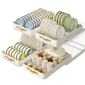 Organisateurs de maison coulissants sous l'évier avec <span class=keywords><strong>film</strong></span> adhésif Nano Tiroirs coulissants fixes Organisateur d'armoire Cages de rangement - Product Image 1