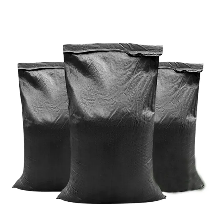 Custom Earth building black PP woven bag construction trash bag garbage bag