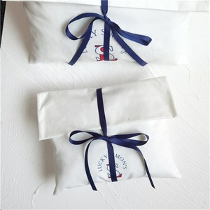 Chuanghua Custom Logo Printed Canvas Cotton Jewelry Pouch With Ribbon <b>Envelope</b> <b>Gift</b> Packaging Bag - Product Image 4