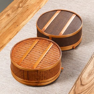 <b>Bamboo</b> Woven Food <b>Container</b> Round 2.0-3.0L Handmade Traditional Storage Box Gift For Tea Pastry Mooncake - Product Image 3