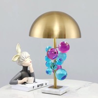 Lampe de table décorative sphérique en métal coloré de style postmoderne, design créatif, pour maisons, villas, salons, chambres