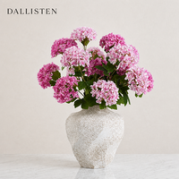 Pabrik Dallisten Grosir 3 Tangkai Bunga Hydrangea Buatan Sutra Tiruan Hortensia untuk Dekorasi Rangkaian Bunga Pernikahan dan Rumah