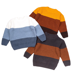 Pulls pour garçons HAPA, nouvelle conception d'hiver personnalisable, tricotés à la machine, anti-boulochage, manches longues, col rond, décontractés - Product Image 1