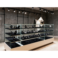Vitrine de magasin de bijoux en verre personnalisée vitrine de comptoir de bijoux de luxe design de kiosque de centre commercial de diamants à la mode vitrine
