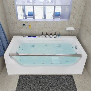 Luxuriöse 1,7 Meter moderne Acrylglas freistehende Ecke Whirlpool Drainer umwelt freundliche Blasen massage Spa 60gal Kapazität - Product Image 1