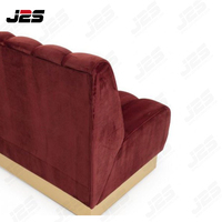 Sofá de Terciopelo Retro para Restaurante en Rojo para Cafetería, Salón, Hotel e Interiores Comerciales Vintage