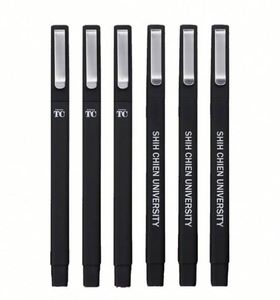 Stylos à bille classiques de luxe en acier inoxydable de haute qualité, noirs, carrés, en plastique, avec logo personnalisé, vente en gros - Product Image 1