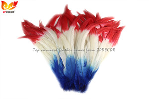 Proveedor Líder ZPDECOR, Venta al por Mayor de Plumas de <span class=keywords><strong>Gallo</strong></span> Teñidas en Dos Colores de 30-35 cm para Diseño de Disfraces de Carnaval - Product Image 2