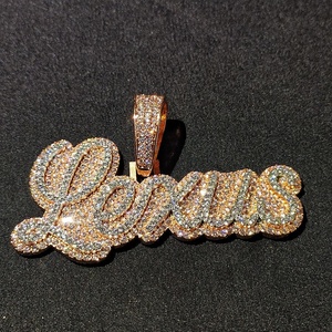 <span class=keywords><strong>Collar</strong></span> con Colgante de <span class=keywords><strong>Nombre</strong></span> Cursivo <span class=keywords><strong>Personalizado</strong></span> en <span class=keywords><strong>Oro</strong></span> Rosa, Moderno con Incrustaciones de Zirconia Cúbica, Hecho de Latón y Zircón con Cadena Tipo Soga - Product Image 2