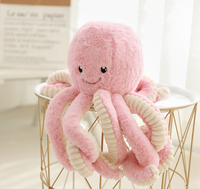 Peluche de poulpe douce et moelleuse, jouet animal marin en peluche bleu, violet, rose, orange