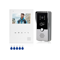 Visiophone Connecté 4 Fils Kit Interphone Vidéo Filaire avec écran Couleur 4.3"Portier Vidéo pour Une Famille Sonnette de Camera