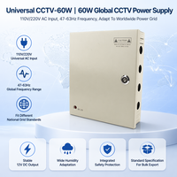 Alimentation pour caméra de sécurité CCTV-60 60W 12V 5A, transformateur AC-DC avec protection contre la foudre pour CCTV