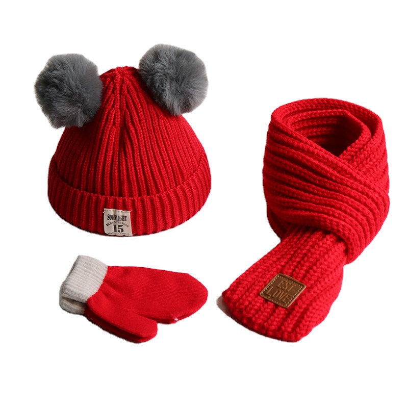 Вязаная шапка-ушанка из 100% хлопка, Детская Шапка-бини, детские зимние шапки