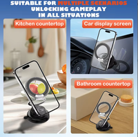 Support de téléphone portable magnétique pour voiture et bureau, à adsorption sous vide stable, rotation à 360 degrés, avec plaque adhésive