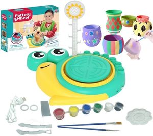 Pottery Wheel Kit for Kids Toy Animals Clay Sculpting Activity Pottery Maker Complete Kit Pretend Play Toy