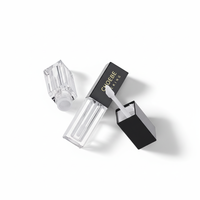 Choebe 4,8g Contenants de voyage miniatures en plastique pour brillant à lèvres, tubes de rouge à lèvres vides portables, forme carrée, bouchon à vis, 4,8ml, cosmétique personnalisé
