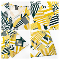 Ensemble de blouses de travail unisexe en tissu Dobby polyester imprimé dessin animé à col en V, pour SPA, salon de beauté, infirmière, uniforme médical, deux pièces, ODM