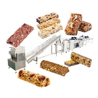 Machine de fabrication de barres de riz, de bonbons et de noix Ligne de production de barres de céréales à énergie protéique avec machine de coupe et d'emballage
