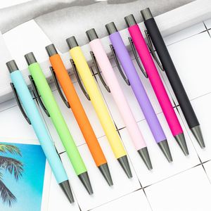 Novelty Multi-Color Press Metal Ballpoint <b>Pen</b> Promotional Soft Rubber With Customized Logo Printing for Office Writing - Product Image 2