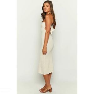 Vestido midi casual de punto sin mangas con aberturas y lazo en la espalda, ¡el más vendido! - Product Image 3