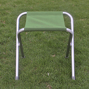 Tabouret pliant en alliage d'aluminium rectangulaire vert foncé, chaise portable pour le camping en plein air - Product Image 3