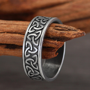 Anillo de Dedo Retro para Hombre, Modelo Jinhua L254, de Acero Inoxidable, con Runas Nórdicas Vikingas, Triángulo de Odín, para Comercio Transfronterizo - Product Image 1