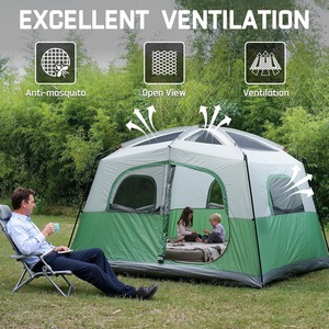 <span class=keywords><strong>Tenda</strong></span> <span class=keywords><strong>da</strong></span> <span class=keywords><strong>Campeggio</strong></span> Familiare Grande OEM per 6 Persone con Pareti Verticali e Finestre Zanzarate per Vivere All'Aperto - Product Image 4