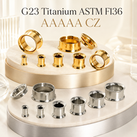 Bijoux d'oreille ASTM F136 : Dilatateurs et plugs filetés, non irritants, vente en gros, best-seller